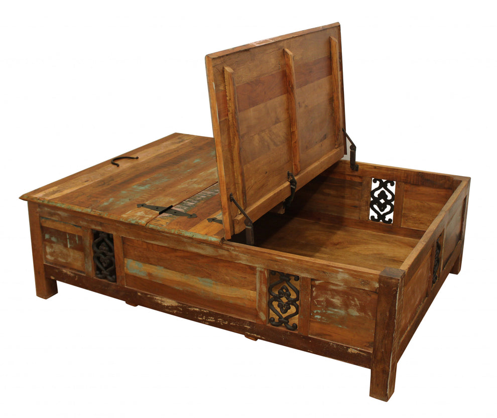 Rectangular Storage Wood Coffee Table By Homeroots | Coffee Tables | Modishstore - 7