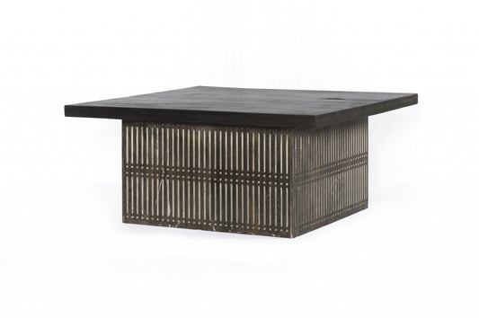 Rustic Brown Carved Wood Storage Coffee Table By Homeroots | Coffee Tables | Modishstore