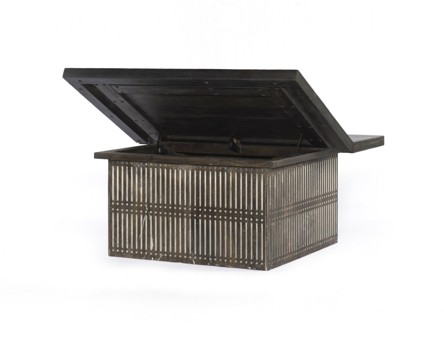 Rustic Brown Carved Wood Storage Coffee Table By Homeroots | Coffee Tables | Modishstore - 4