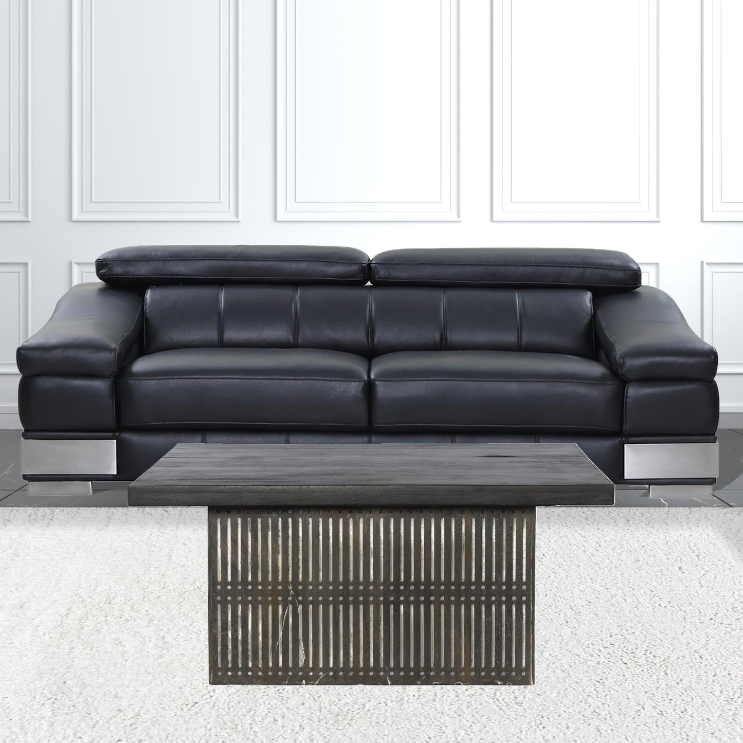 Rustic Brown Carved Wood Storage Coffee Table By Homeroots | Coffee Tables | Modishstore - 2