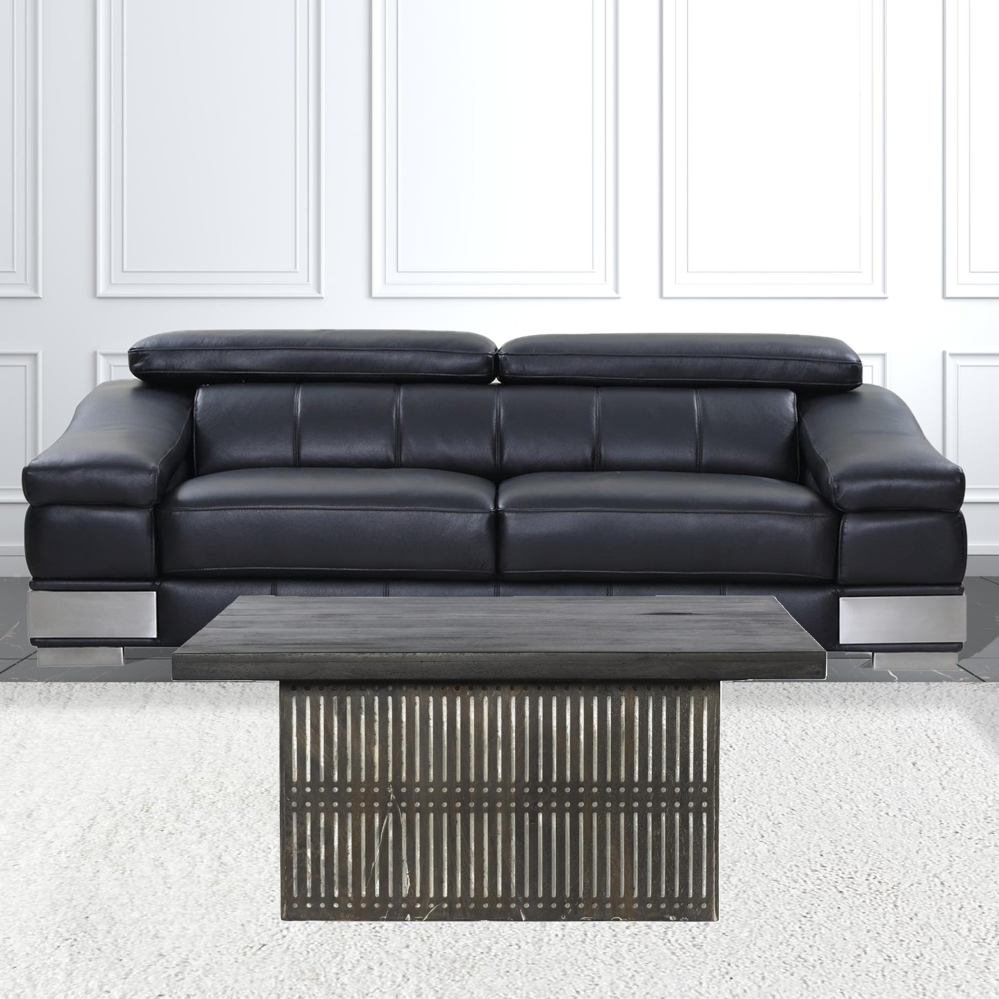 Rustic Brown Carved Wood Storage Coffee Table By Homeroots | Coffee Tables | Modishstore - 2