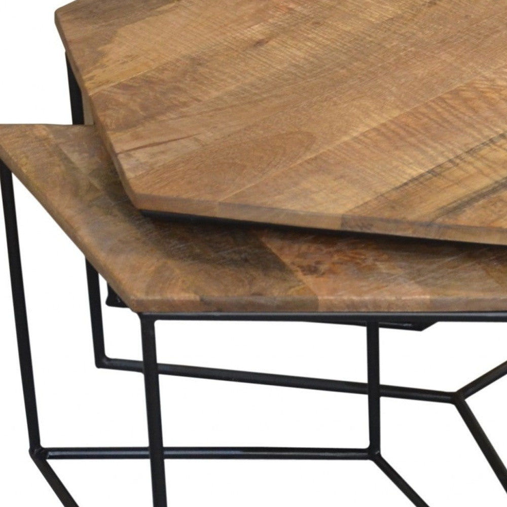 Set of 4 Geometric Wooden Coffee Tables By Homeroots | Coffee Tables | Modishstore - 4