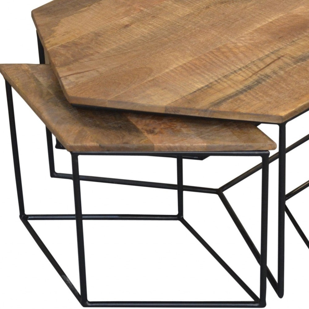 Set of 4 Geometric Wooden Coffee Tables By Homeroots | Coffee Tables | Modishstore - 5