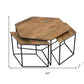 Set of 4 Geometric Wooden Coffee Tables By Homeroots | Coffee Tables | Modishstore - 6