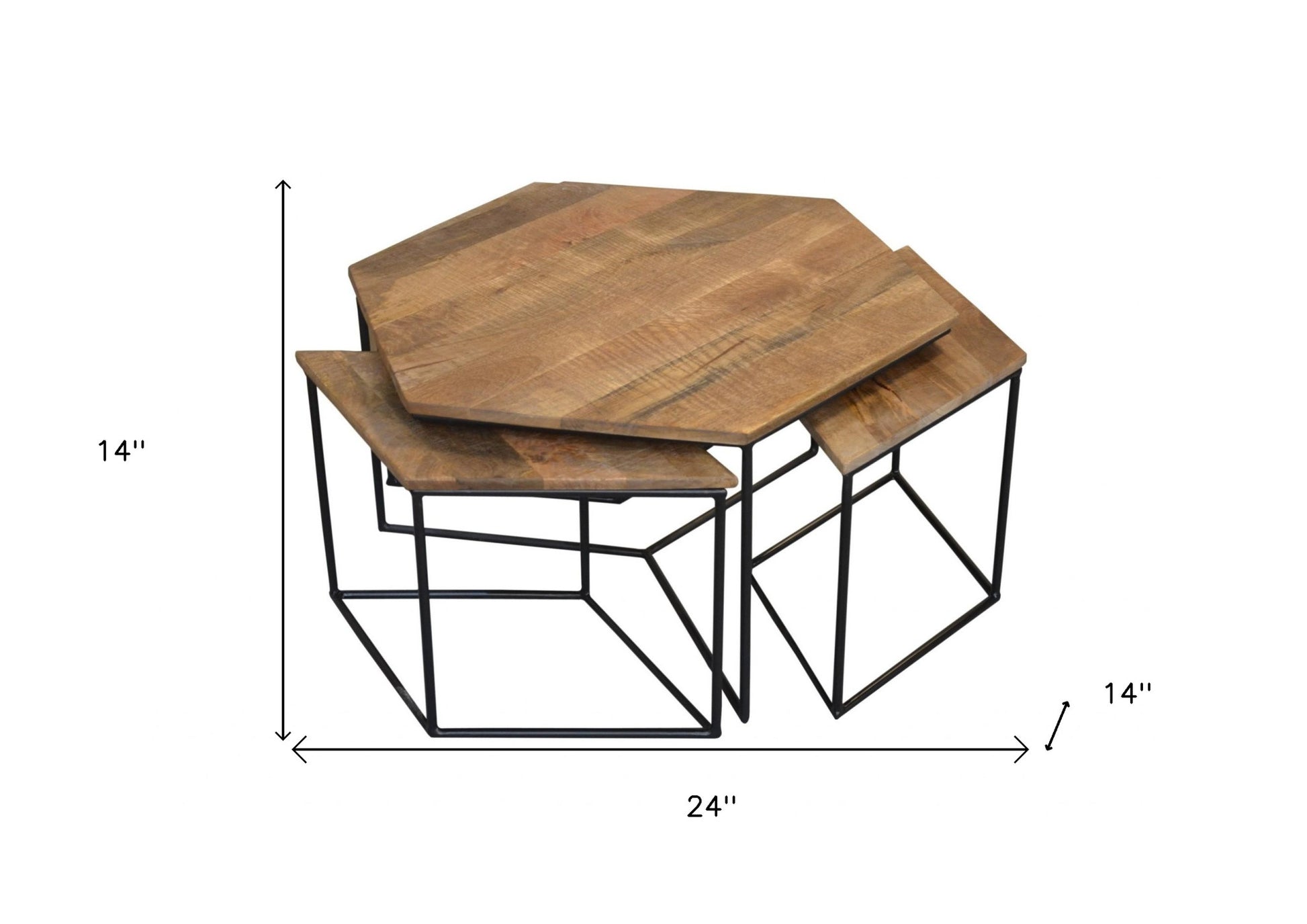 Set of 4 Geometric Wooden Coffee Tables By Homeroots | Coffee Tables | Modishstore - 6
