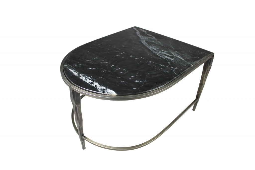 Set of 2 Black Marble Top and Glass Coffee Tables By Homeroots | Coffee Tables | Modishstore - 3
