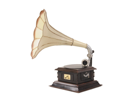 c1911 HMV Gramophone Built to Scale Model Sculpture By Homeroots | Sculptures | Modishstore
