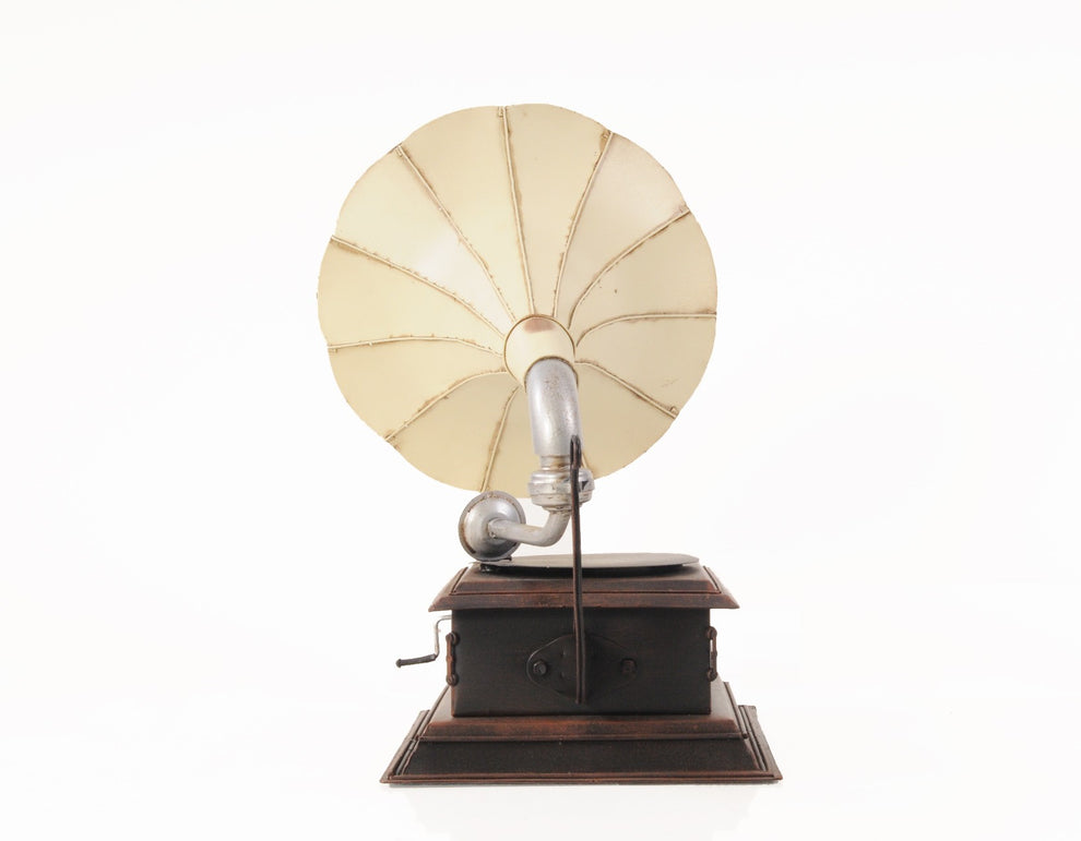 c1911 HMV Gramophone Built to Scale Model Sculpture By Homeroots | Sculptures | Modishstore - 3