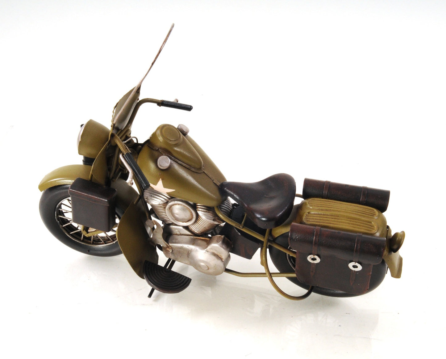 c1942 Green U.S. Army Motorcycle Sculpture By Homeroots | Sculptures | Modishstore - 3