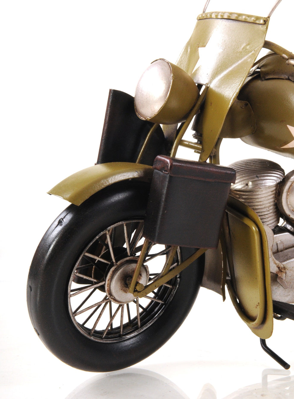 c1942 Green U.S. Army Motorcycle Sculpture By Homeroots | Sculptures | Modishstore - 4
