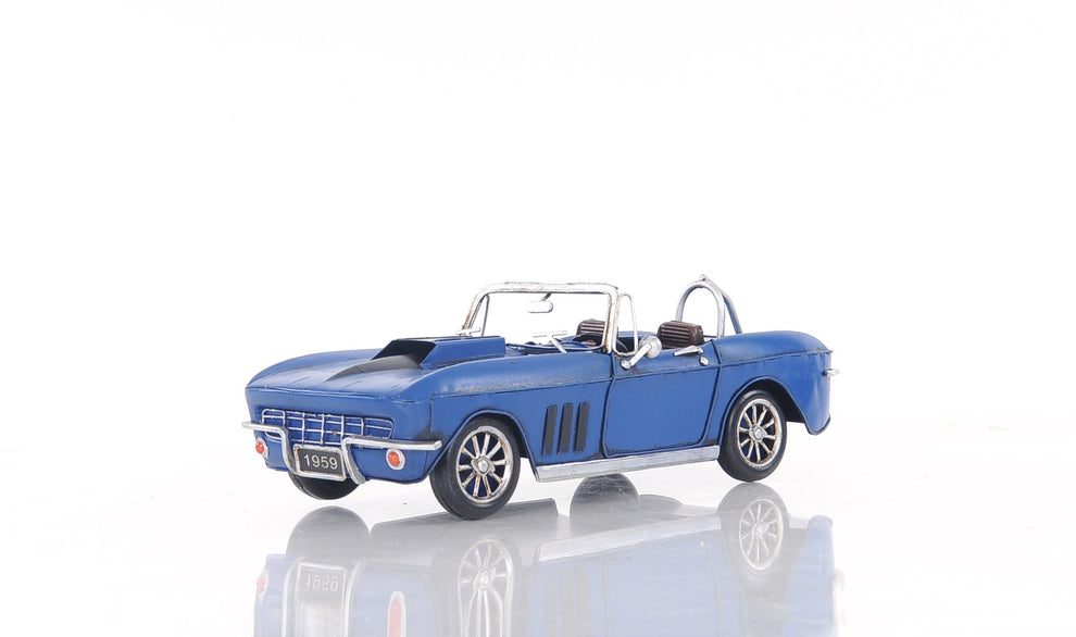 Blue Corvette Stingray Sculpture By Homeroots | Sculptures | Modishstore - 2