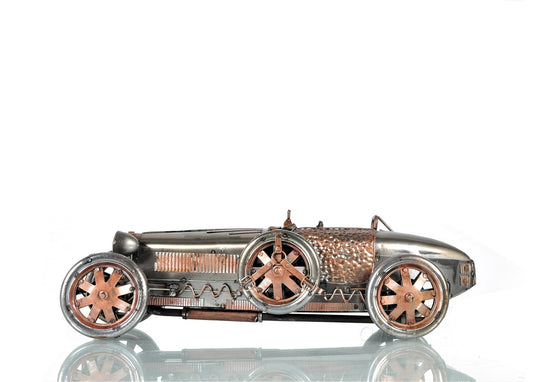 c1924 Bugatti Bronze and Silver Racecar Model Sculpture By Homeroots | Sculptures | Modishstore