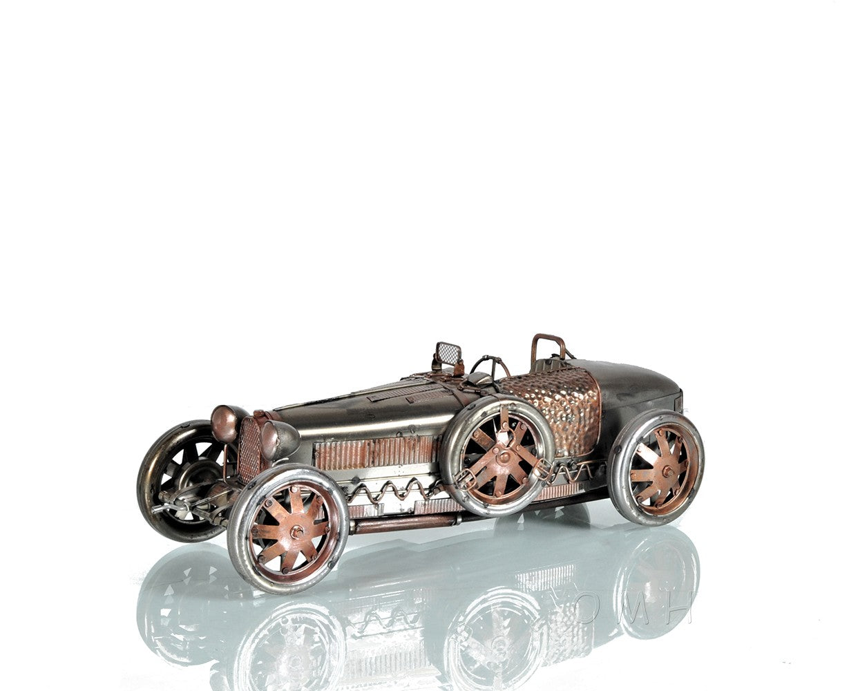 c1924 Bugatti Bronze and Silver Racecar Model Sculpture By Homeroots | Sculptures | Modishstore - 2