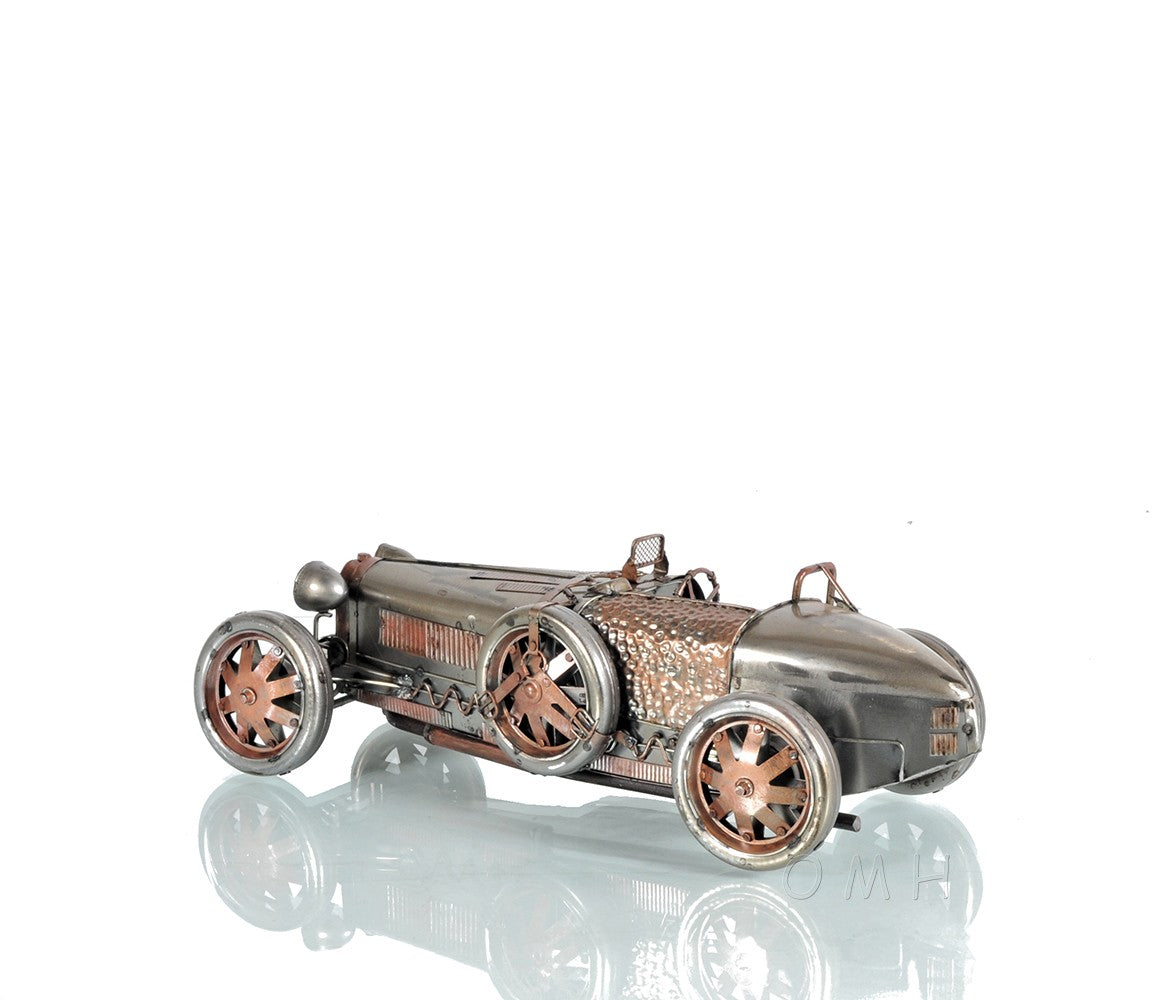 c1924 Bugatti Bronze and Silver Racecar Model Sculpture By Homeroots | Sculptures | Modishstore - 4