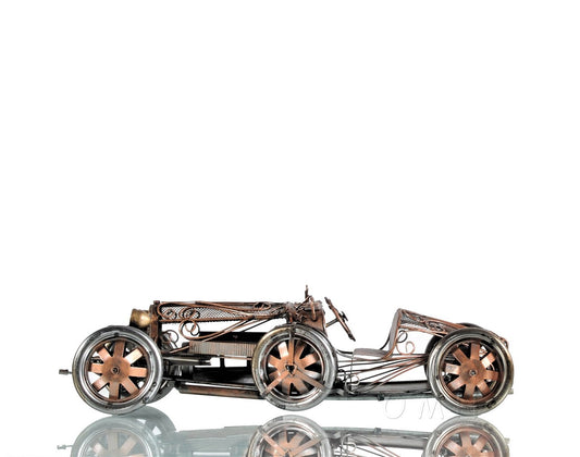 c1924 Bugatti Bronze and Silver Open Frame Racecar Sculpture By Homeroots | Sculptures | Modishstore