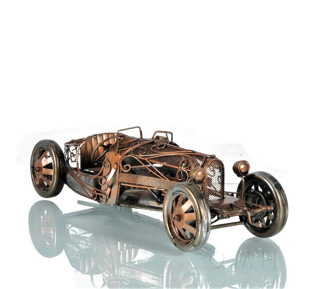 c1924 Bugatti Bronze and Silver Open Frame Racecar Sculpture By Homeroots | Sculptures | Modishstore - 2