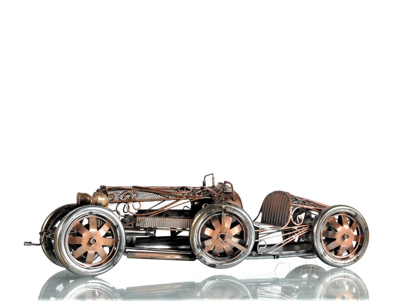 c1924 Bugatti Bronze and Silver Open Frame Racecar Sculpture By Homeroots | Sculptures | Modishstore - 4