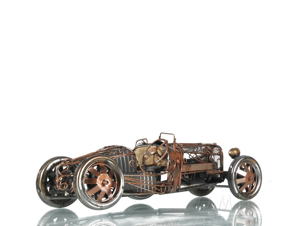 c1924 Bugatti Bronze and Silver Open Frame Racecar Sculpture By Homeroots | Sculptures | Modishstore - 5