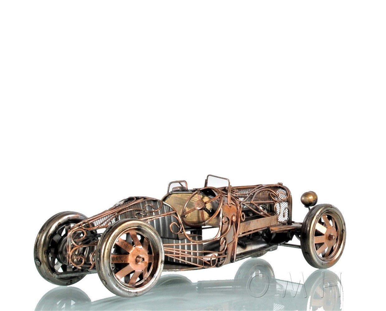 c1924 Bugatti Bronze and Silver Open Frame Racecar Sculpture By Homeroots | Sculptures | Modishstore - 8