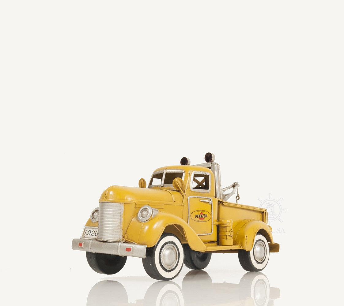 c1926 Pennzoil Tow Truck Yellow Model Sculpture By Homeroots | Sculptures | Modishstore - 6