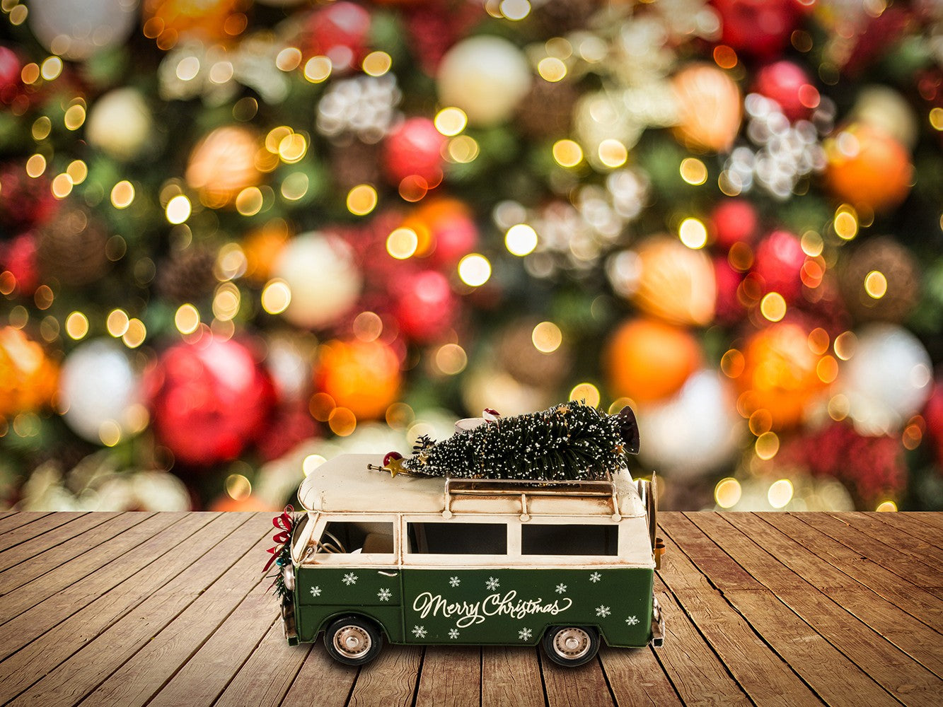 c1960s Volkswagen Christmas Bus Sculpture By Homeroots | Sculptures | Modishstore - 9