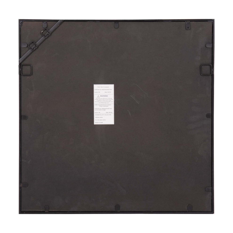 Graphite Geometric Design Square Metal Wall Mirror By Homeroots | Mirrors | Modishstore - 6