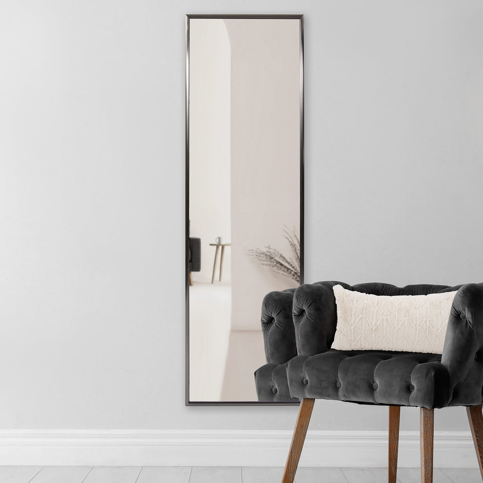 Antiqued Brushed Brass Rectangular Full Length Wall Mirror By Homeroots | Mirrors | Modishstore - 13
