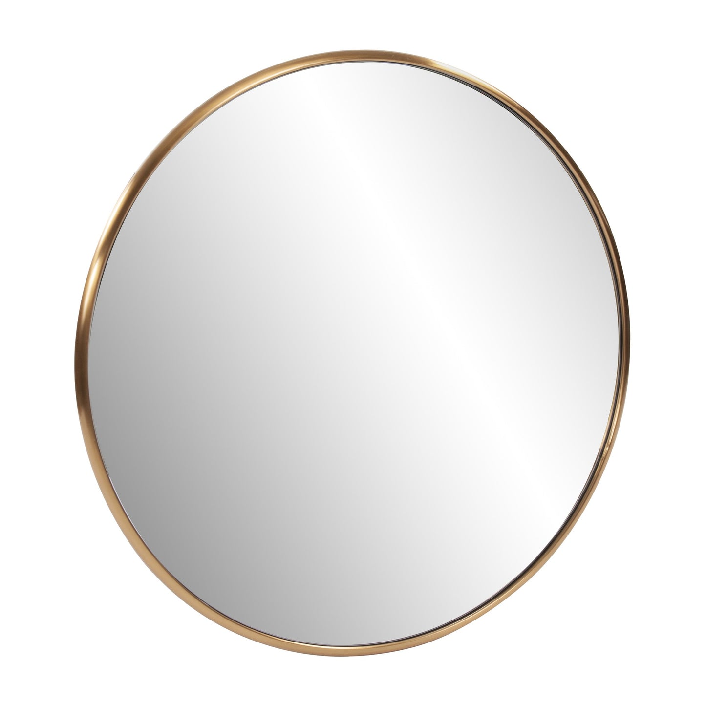 32" Antiqued Brushed Brass Round Wall Mirror By Homeroots | Mirrors | Modishstore - 2