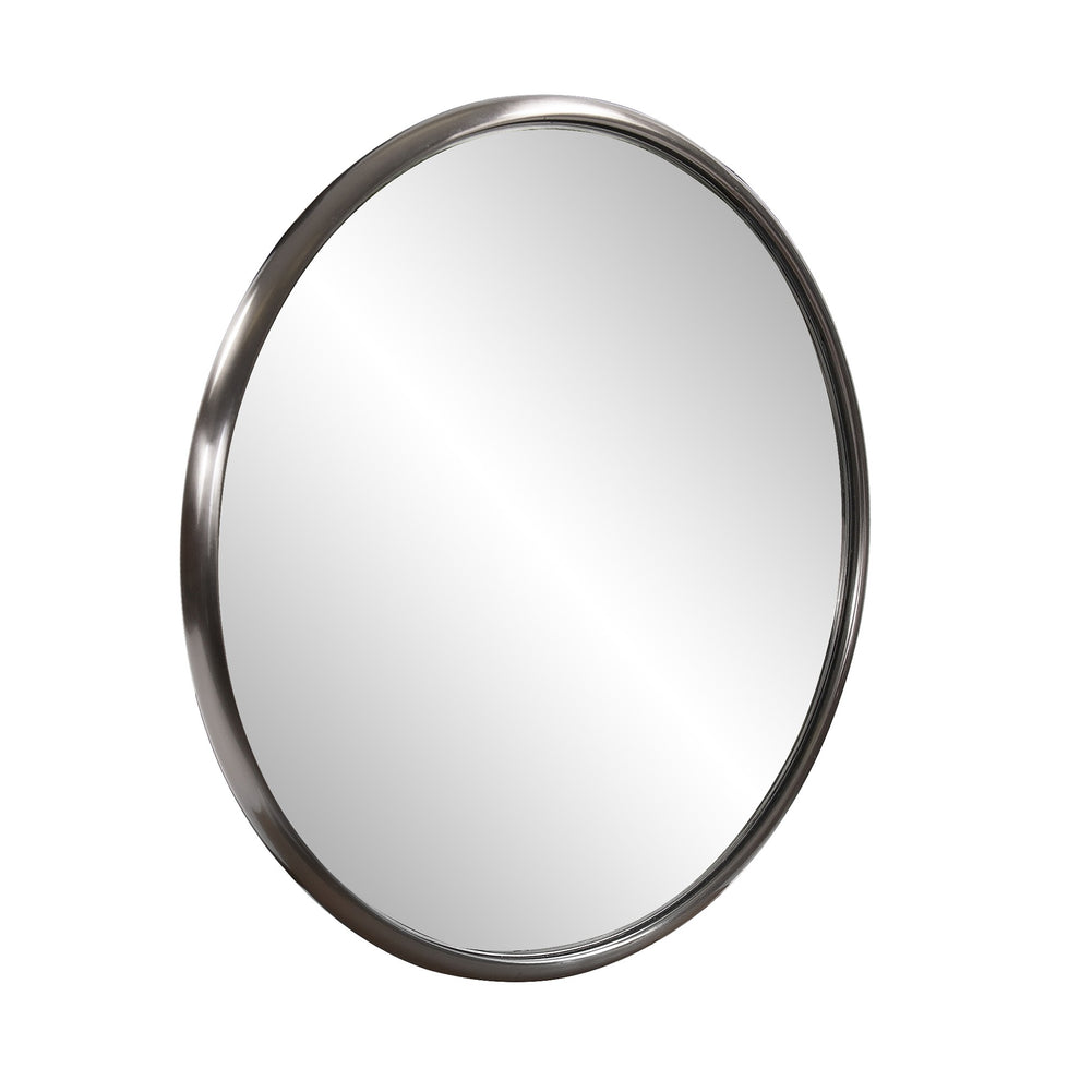 20" Antiqued Brushed Brass Round Wall Mirror By Homeroots | Mirrors | Modishstore - 7