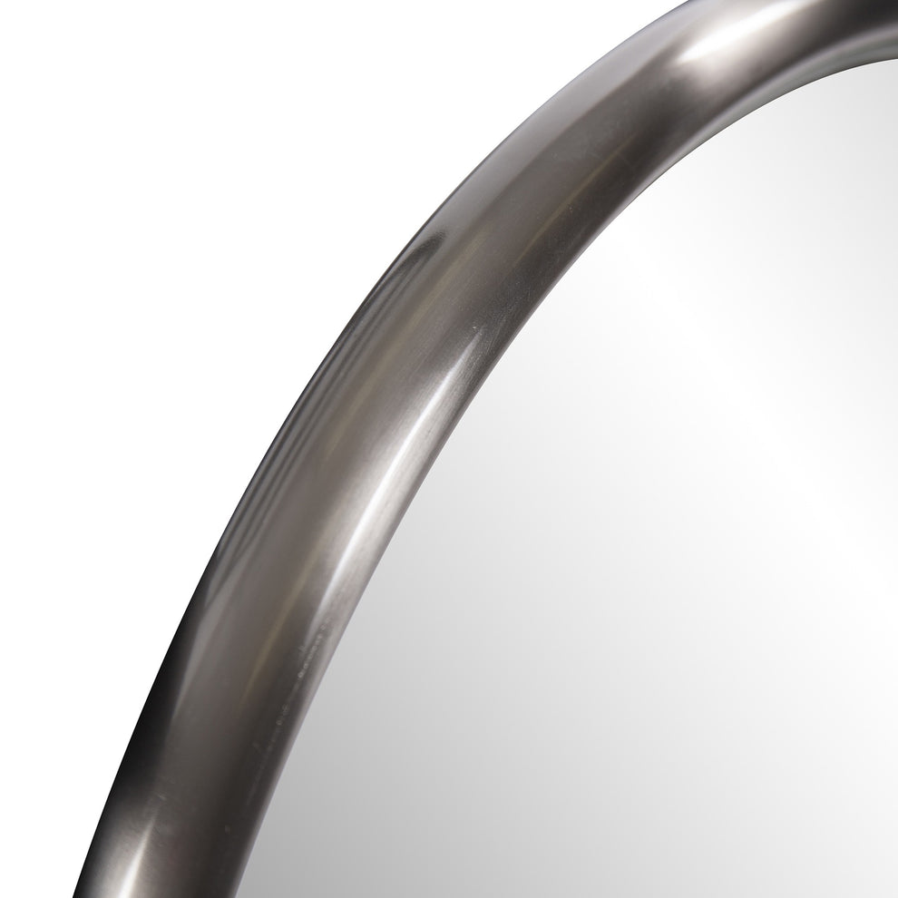20" Antiqued Brushed Brass Round Wall Mirror By Homeroots | Mirrors | Modishstore - 8