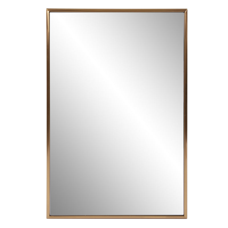 Antiqued Brushed Brass Rectangular Wall Mirror By Homeroots | Mirrors | Modishstore