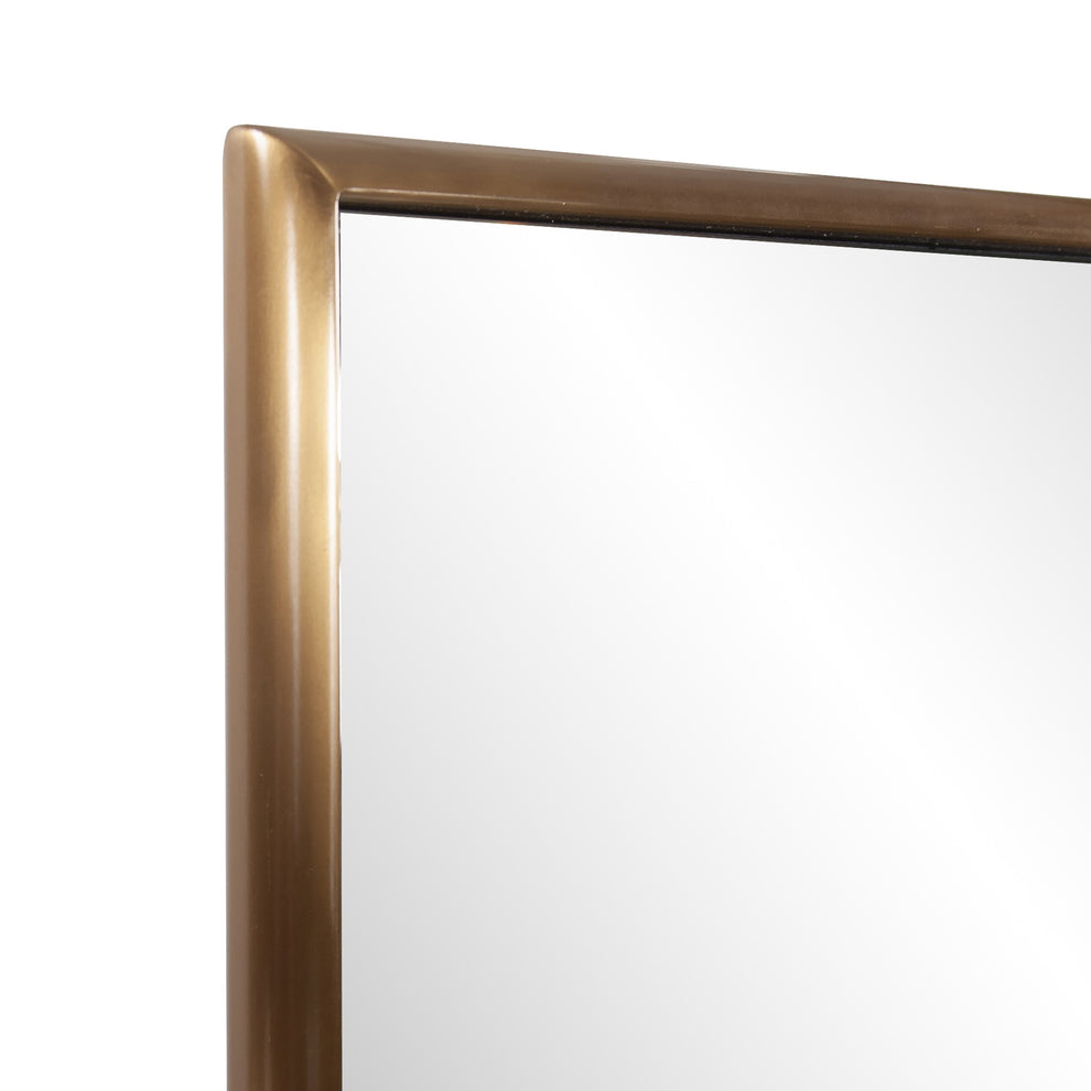 Antiqued Brushed Brass Rectangular Wall Mirror By Homeroots | Mirrors | Modishstore - 5