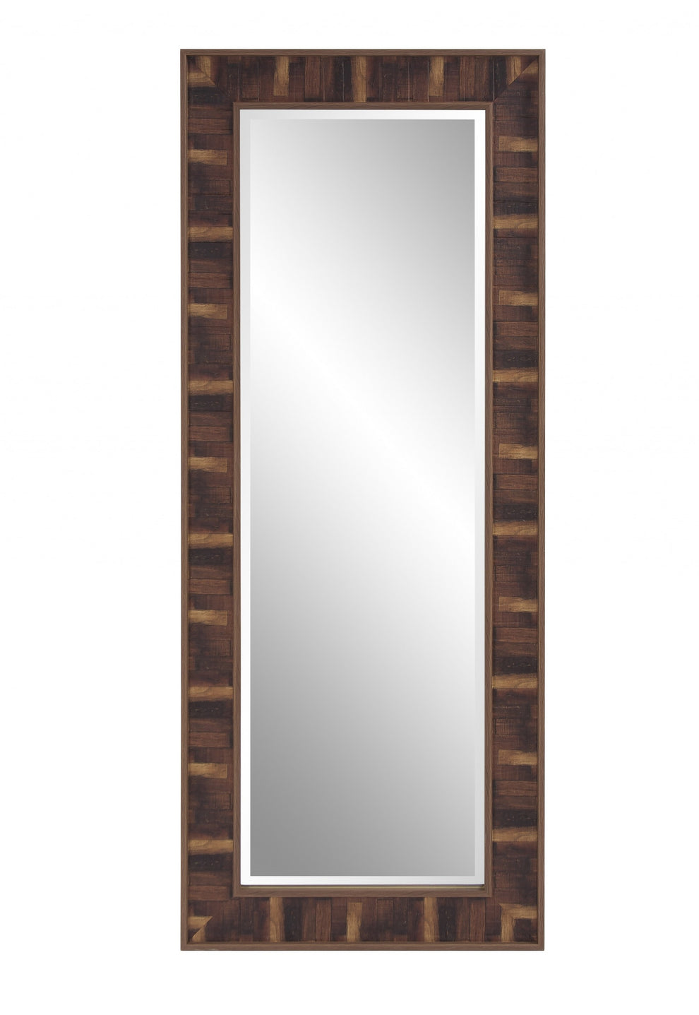Rich Rustic Brown Faux Wood Full Body Wall Mirror By Homeroots | Mirrors | Modishstore - 3