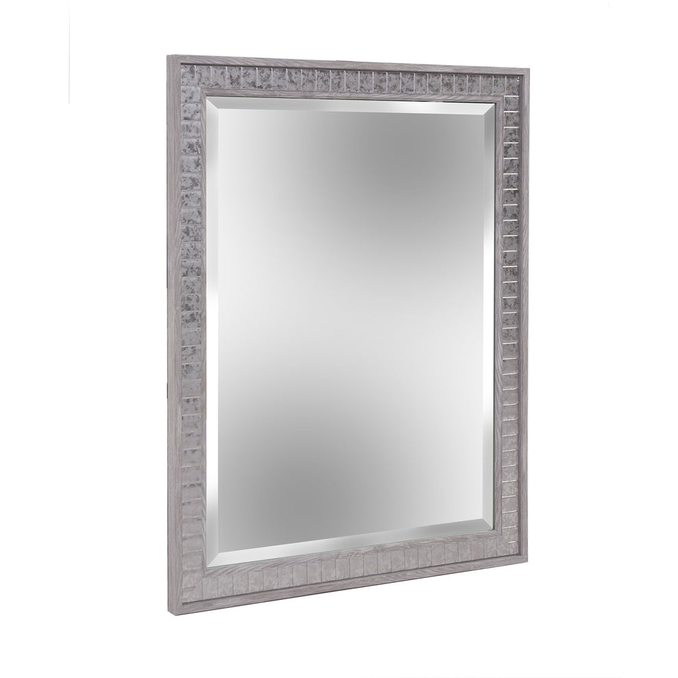 Warm Gray Faux Wood Rectangle Mirror By Homeroots | Mirrors | Modishstore - 3