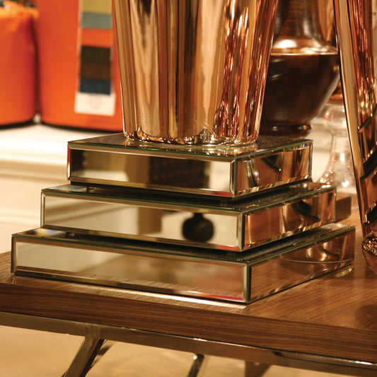 Set of Three Mirrored Rectangular Display Platforms By Homeroots | Sculptures | Modishstore