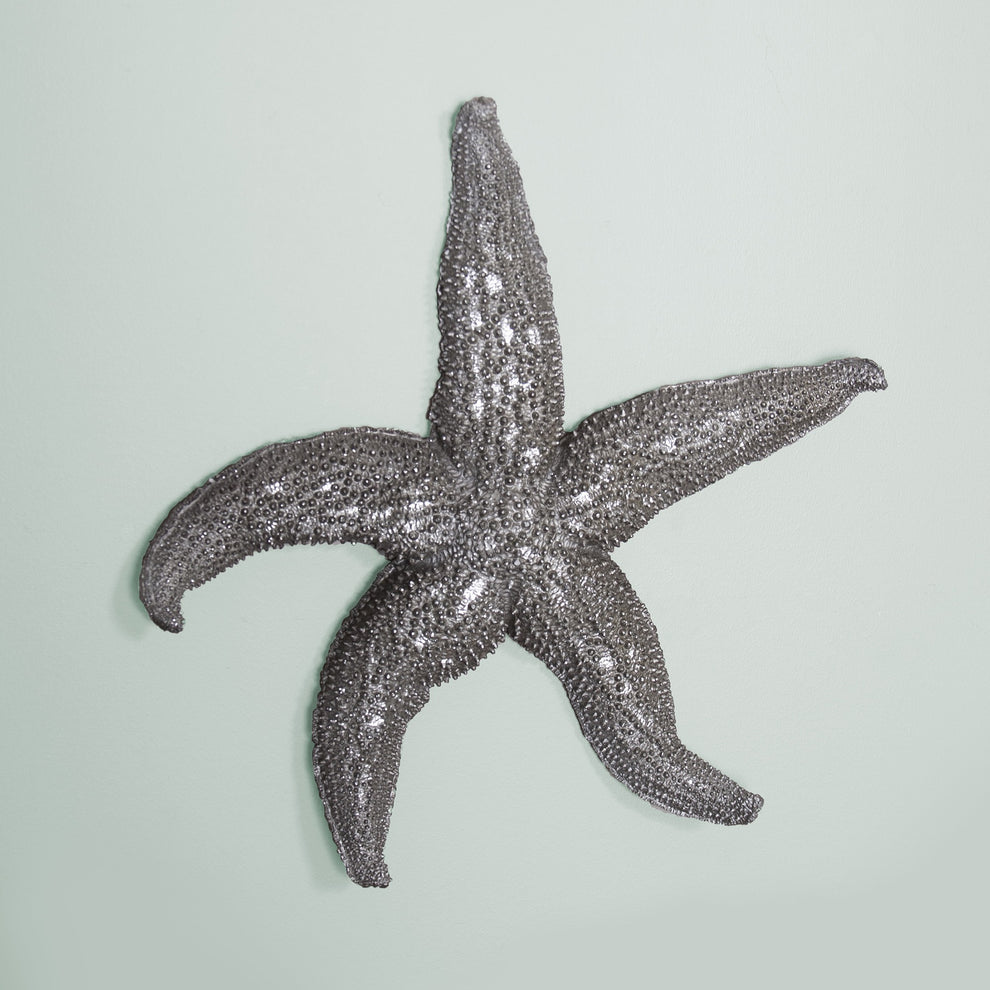 19" Silver Pewter Textured Starfish Wall Art By Homeroots | Wall Decor | Modishstore - 6