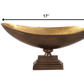 Rustic Bronze Oblong Footed Centerpiece Bowl By Homeroots | Bowls | Modishstore - 2