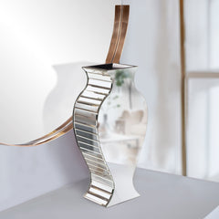 Beveled Mirrored Panel Curvy Tall Vase By Homeroots