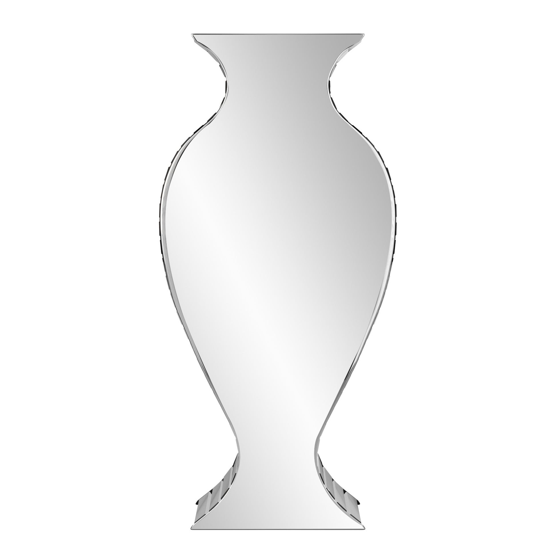 Beveled Mirrored Panel Curvy Tall Vase By Homeroots | Vases | Modishstore - 4
