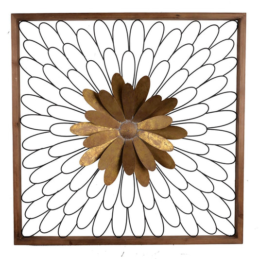 Rustic Black and Bronze 3D Floral Bloom Wall Art By Homeroots | Wall Decor | Modishstore