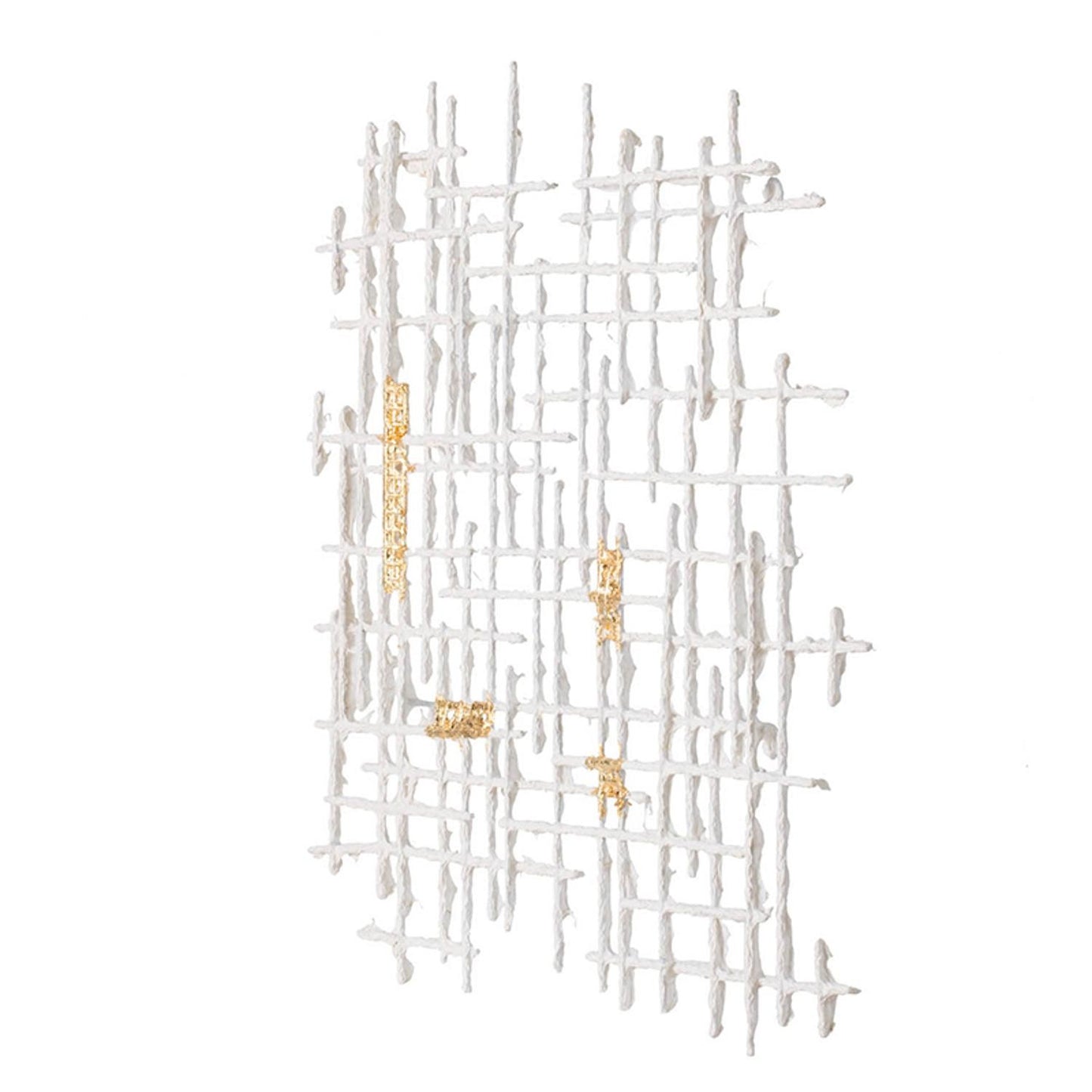 Contemporary Large White and Gold Geo Grid Wall Art By Homeroots | Wall Decor | Modishstore - 4