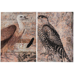Set of 2 Antique Post Card Birds Wall Art By Homeroots