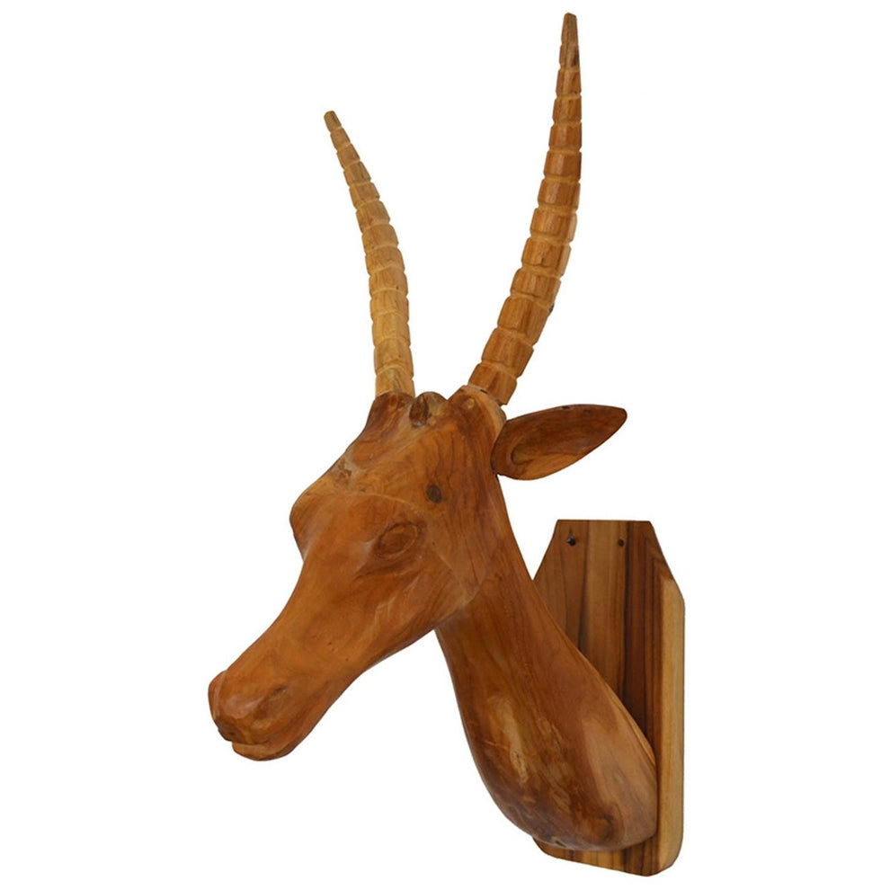 Elk Head Traditional Teak Root Wall Décor By Homeroots | Wall Decor | Modishstore - 3