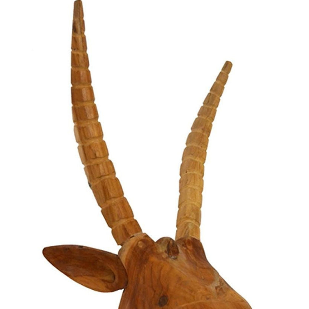Elk Head Traditional Teak Root Wall Décor By Homeroots | Wall Decor | Modishstore - 4