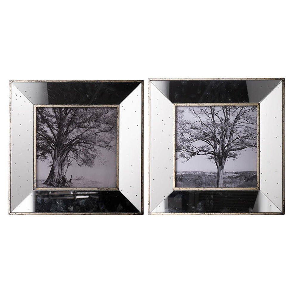 Set of 2 Vintage Style Mirrored Square Picture Frames By Homeroots | Wall Decor | Modishstore - 3