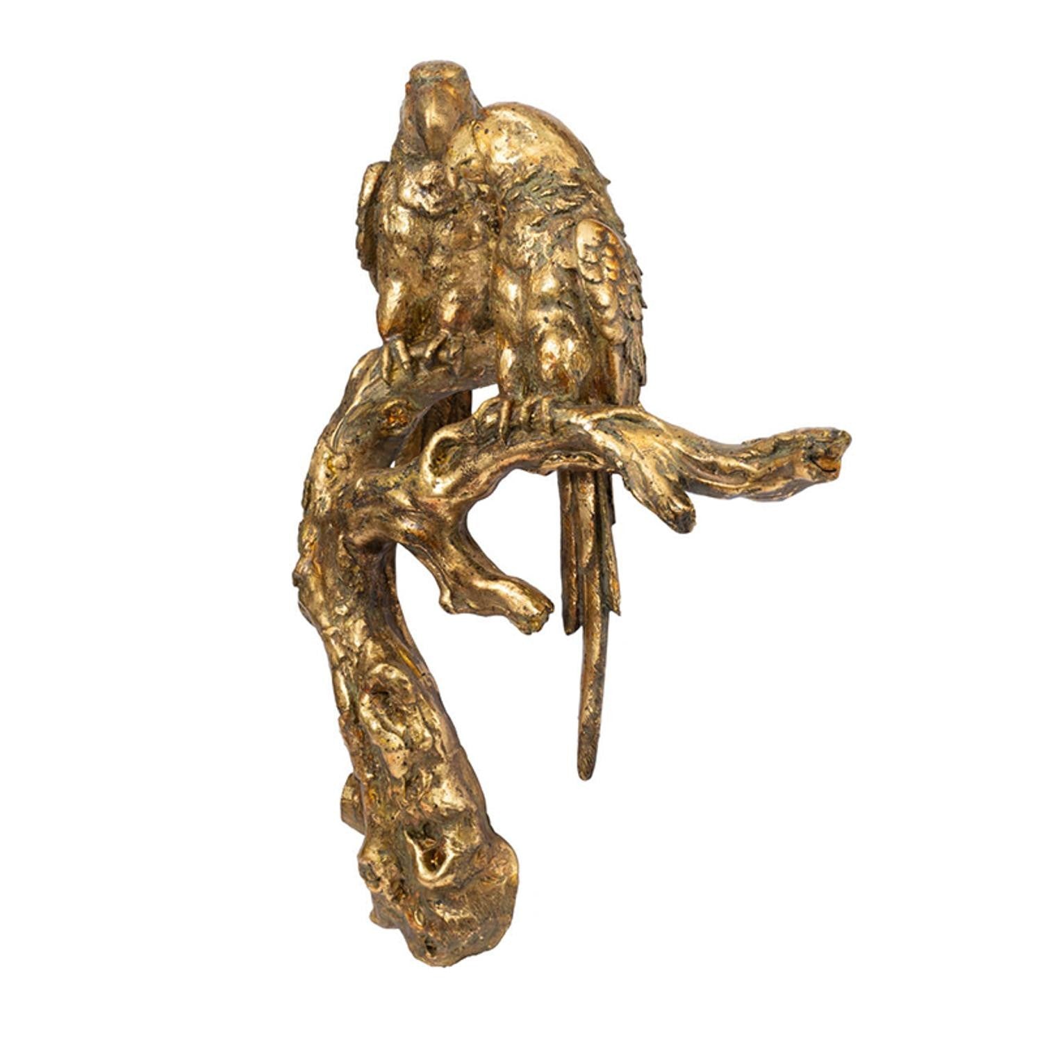 Antiqued Gold Parrots Sculpture By Homeroots | Wall Decor | Modishstore - 3