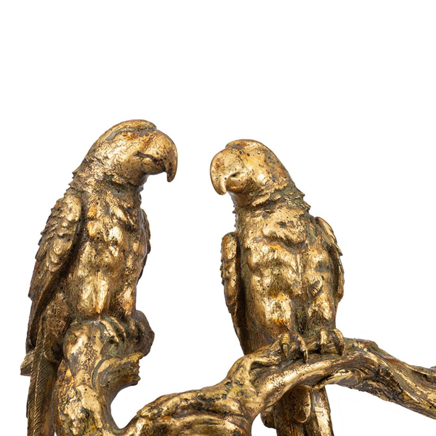 Antiqued Gold Parrots Sculpture By Homeroots | Wall Decor | Modishstore - 4