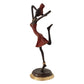 Bronze Figurine of an African Dancer in Red Dress By Homeroots | Sculptures | Modishstore - 2