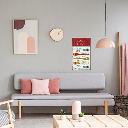 Vintage Boat Oars Lake Rules Wall Art By Homeroots | Wall Decor | Modishstore