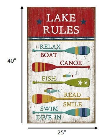Vintage Boat Oars Lake Rules XL Wall Art By Homeroots